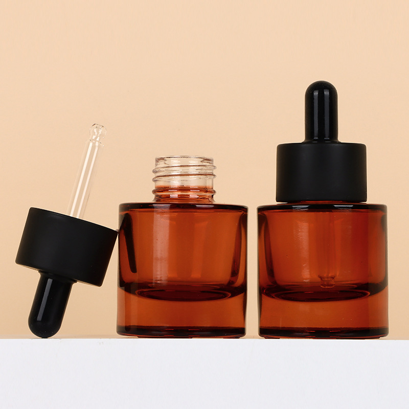 30ml thick bottom essential oil bottle light luxury brown glass bottle round dropper bottle essence liquid bottle