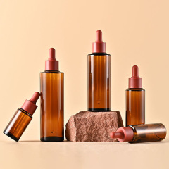 15-100ml brown cylindrical dropper bottle Essence liquid glass bottle 30ml brown essential oil bottle