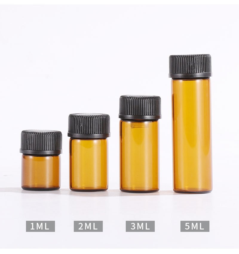 1ml 2ml 3ml brown essential oil bottle Taiwan cover essential oil bottle trial sample bottle