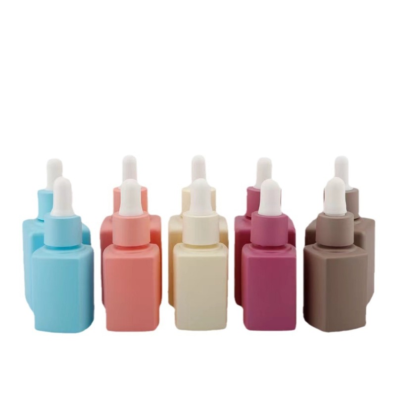 15ml30ml round shoulder skin care glass dropper bottle exquisite square macaron dropper liquid sub-bottle