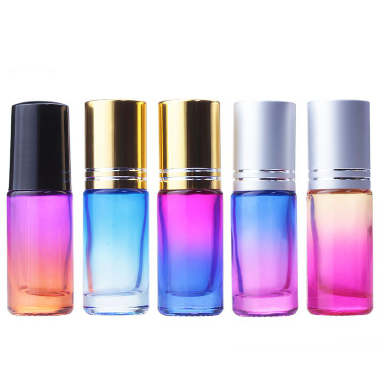 5ML gradient color roller bottle 10ML colored glass roller bottle massage essential oil bottle perfume bottle