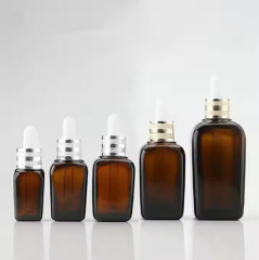 Brown 100ml essence liquid dropper bottle brown light-proof glass bottle 20ml square essential oil empty bottle