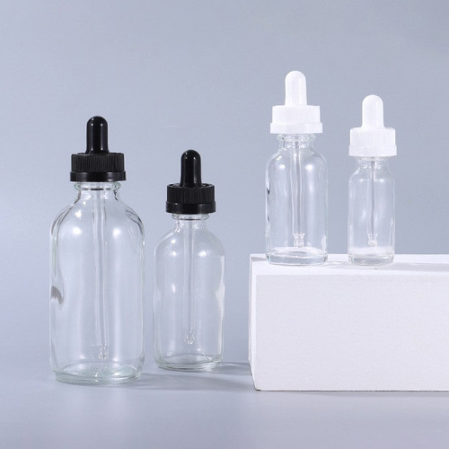 Hot selling 15-120ml transparent Boston bottle essential oil bottle Boston bottle 30ML pressure ring dropper bottle