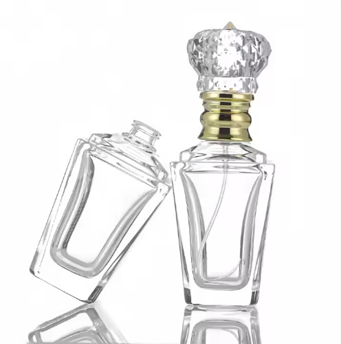 60ML high-end crown perfume bottle transparent thick bottom perfume spray bottle glass essential oil bottle