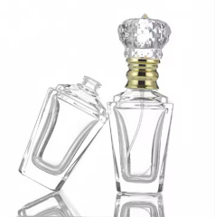 60ML high-end crown perfume bottle transparent thick bottom perfume spray bottle glass essential oil bottle