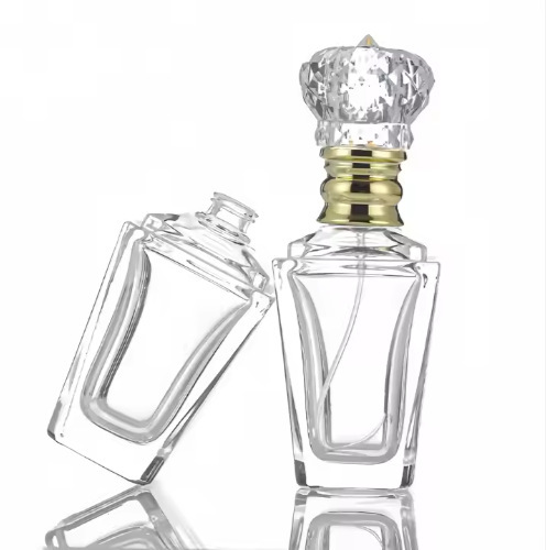 60ML high-end crown perfume bottle transparent thick bottom perfume spray bottle glass essential oil bottle