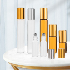 3-10ml brown transparent ball bottle glass roller bottle perfume essential oil pull tube bottle portable sub-bottle