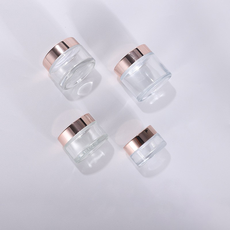 5-100g rose gold cream bottle 30g transparent mask eye cream bottle glass cream bottle travel packaging