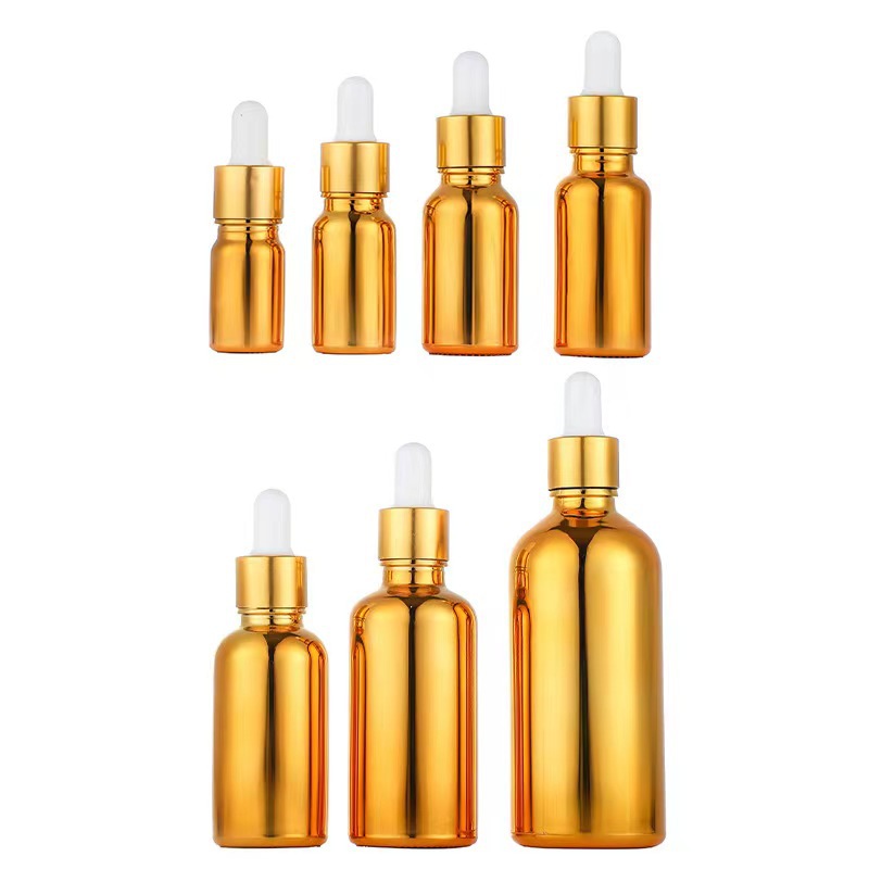 10ml20ml high-grade essential oil bottle gourd bottle electroplating glass dropper essence bottle cosmetics sub-bottle