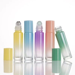 10ml color gradient roller bottle cosmetic essential oil bottle glass sub-bottle roller perfume bottle roll-on bottle
