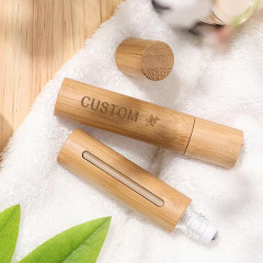 10ml Bamboo Shell Glass Roll-On Bottle with Sight Window