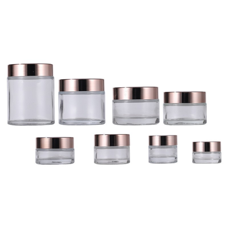 5-100g rose gold cream bottle 30g transparent mask eye cream bottle glass cream bottle travel packaging