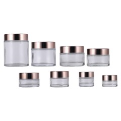 5-100g rose gold cream bottle 30g transparent mask eye cream bottle glass cream bottle travel packaging