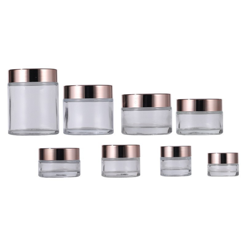 5-100g rose gold cream bottle 30g transparent mask eye cream bottle glass cream bottle travel packaging