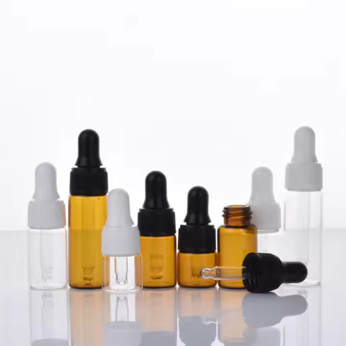 Brown dropper essential oil bottle 1ml 2ml 3ml 4ml 5ml essence glass sample bottle