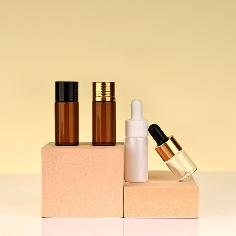 3-10ml brown glass dropper bottle transparent essential oil bottle 1ml trial sample bottle