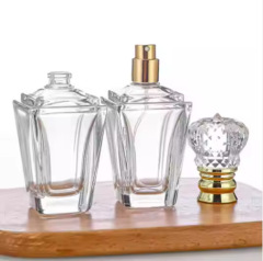 60ML high-end crown perfume bottle transparent thick bottom perfume spray bottle glass essential oil bottle