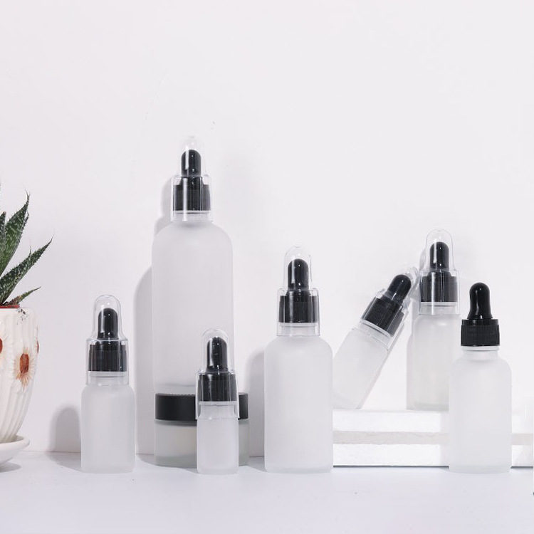 5-30ml transparent frosted dropper bottle 50ml essential oil bottle essence liquid glass bottle sub-bottle