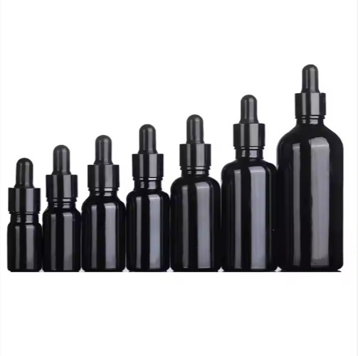 5-100ml black essential oil bottle dropper bottle glass perfume spray bottle essence liquid sub-bottle