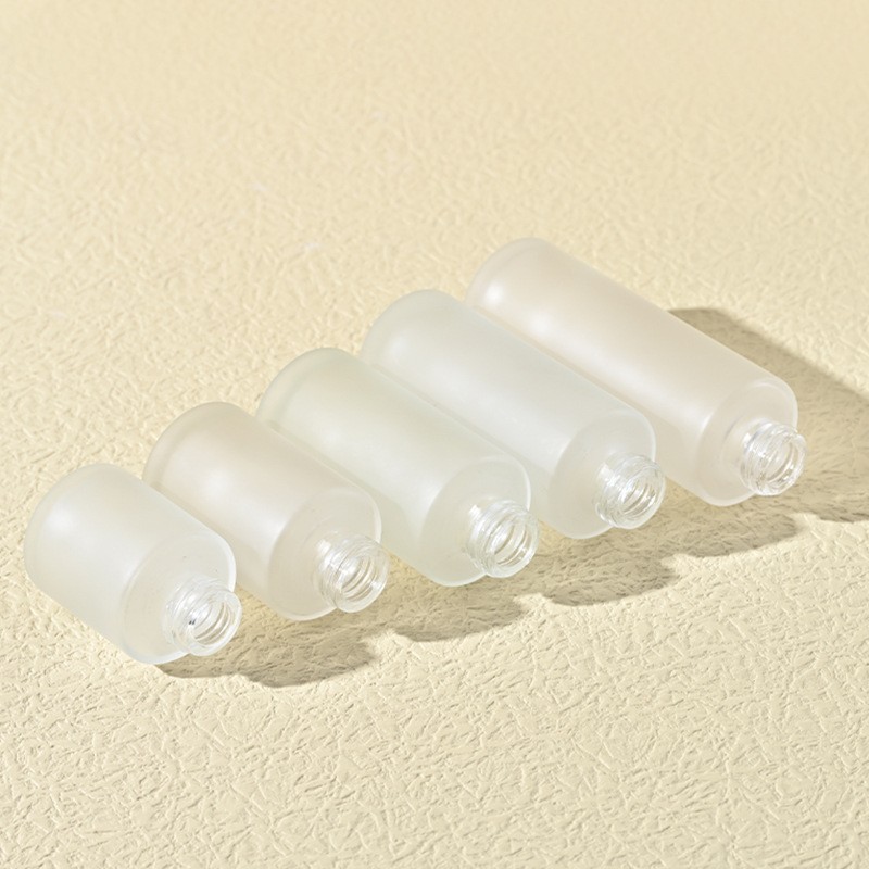 20-100ml bamboo ring straight round dropper bottle transparent frosted essence liquid bottle 50ML essential oil bottle