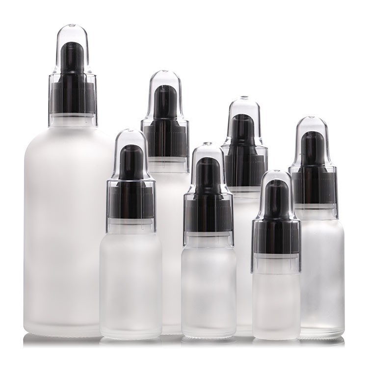 5-30ml transparent frosted dropper bottle 50ml essential oil bottle essence liquid glass bottle sub-bottle