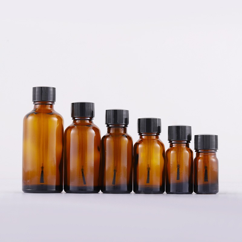 5~50ml brown brush cover essential oil bottle glass glue bottle nail polish bottle transparent brush bottle