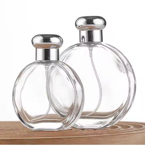30ml 50ML transparent oblate perfume bottle thick bottom bayonet perfume spray bottle glass sub-bottle