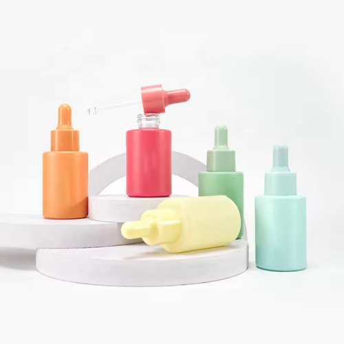 15ml macaron dropper bottle frosted flat shoulder serum essential oil bottle essence cosmetic glass bottle