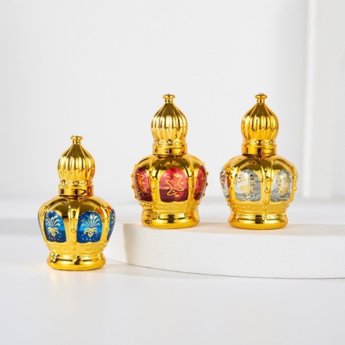 12ML light luxury crown perfume roller bottle palace style essential oil roller bottle glass perfume sub-bottle