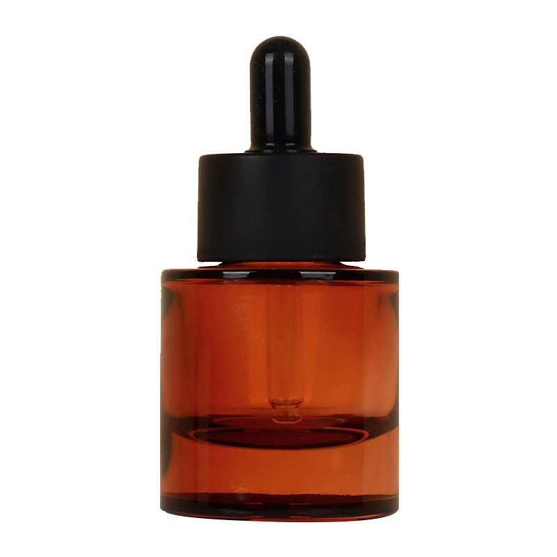 30ml thick bottom essential oil bottle light luxury brown glass bottle round dropper bottle essence liquid bottle