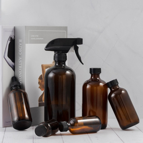 Brown Boston essential oil bottle brown glass bottle pure dew spray bottle