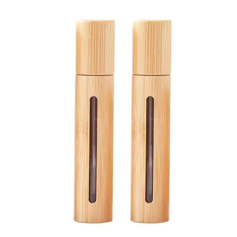 10ml Bamboo Shell Glass Roll-On Bottle with Sight Window