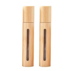 10ml Bamboo Shell Glass Roll-On Bottle with Sight Window