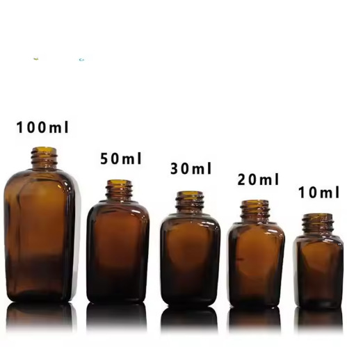 Brown 100ml essence liquid dropper bottle brown light-proof glass bottle 20ml square essential oil empty bottle