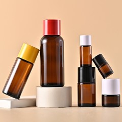 5-125ml trumpet-mouthed brown essential oil bottle, spice and fragrance sample bottle, glass aromatherapy bottle