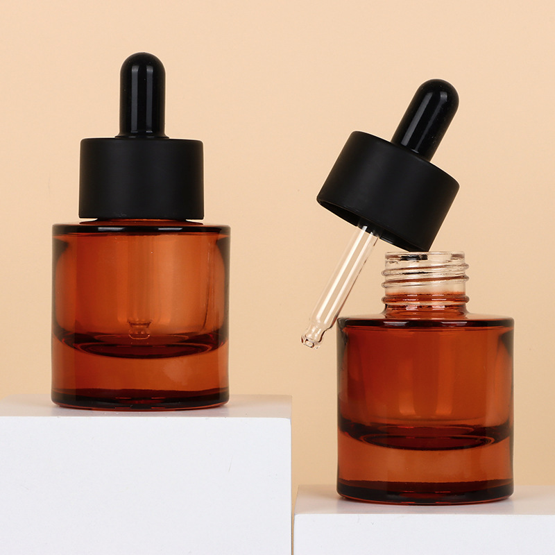 30ml thick bottom essential oil bottle light luxury brown glass bottle round dropper bottle essence liquid bottle