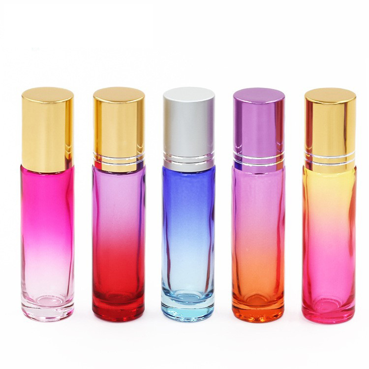 5ML gradient color roller bottle 10ML colored glass roller bottle massage essential oil bottle perfume bottle