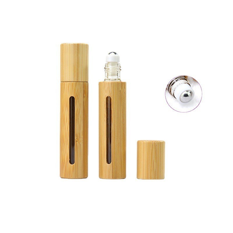 10ml Bamboo Shell Glass Roll-On Bottle with Sight Window