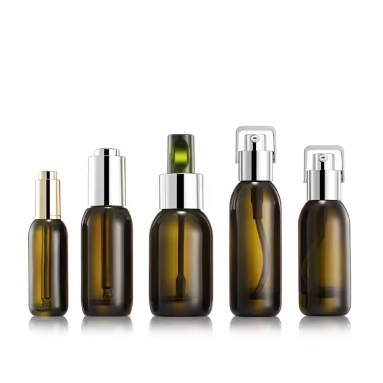 30ml-120ml basket cover lotion bottle 50ml thick bottom essence bottle cosmetic packaging material