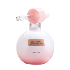 High-value essential oil bottle 30ml gradient pink light bulb bottle cosmetic essence serum dropper bottle