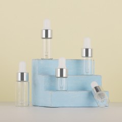 1-5ml transparent small essential oil bottle 2ml color anodized aluminum ring dropper bottle small sample bottle