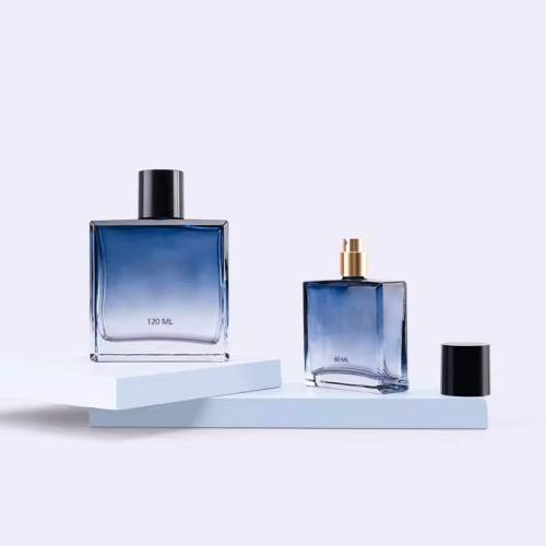 30ml50ml100ml gradient blue flat square perfume bottle men's cologne perfume spray bottle