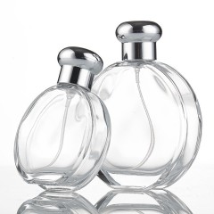 30ml 50ML transparent oblate perfume bottle thick bottom bayonet perfume spray bottle glass sub-bottle