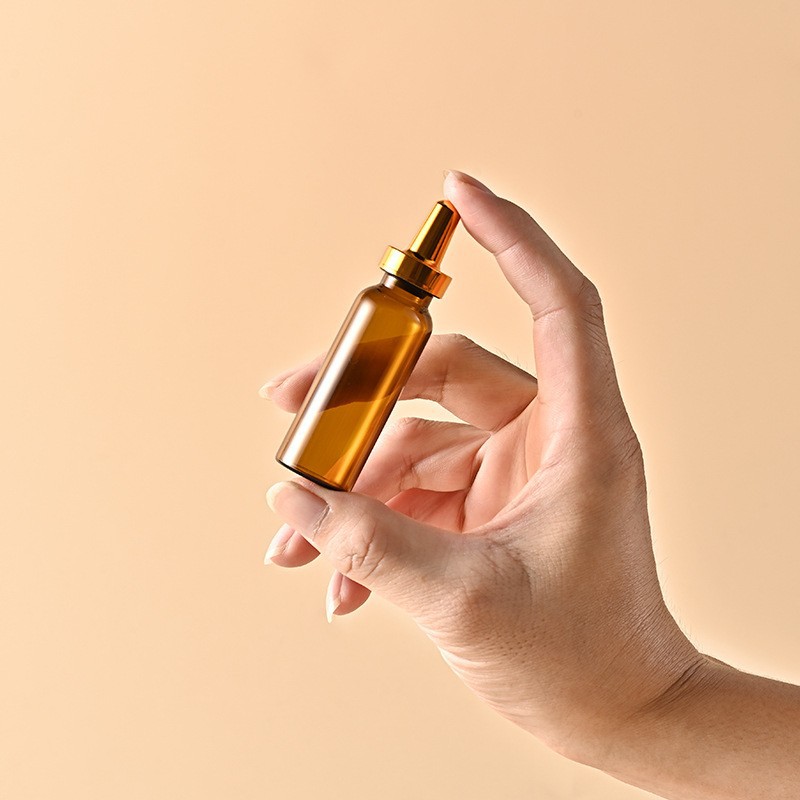 2-30ml brown bayonet vial, gold pointed aluminum cap ampoule stock solution bottle, glass freeze-dried powder bottle