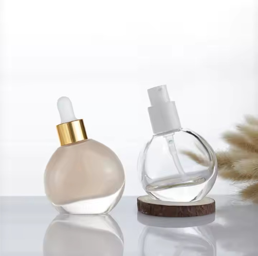 30ml small light bulb liquid foundation bottle irregular isolation cream glass essential oil bottle essence dropper bottle