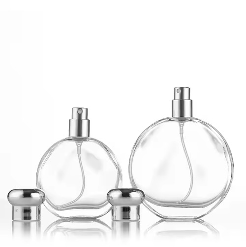 30ml 50ML transparent oblate perfume bottle thick bottom bayonet perfume spray bottle glass sub-bottle