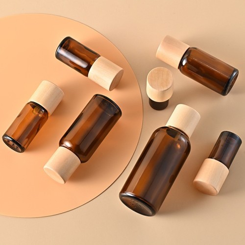 5ml-100ML lotus wood cover essential oil bottle brown anti-theft cover aromatherapy bottle essence liquid sub-bottle