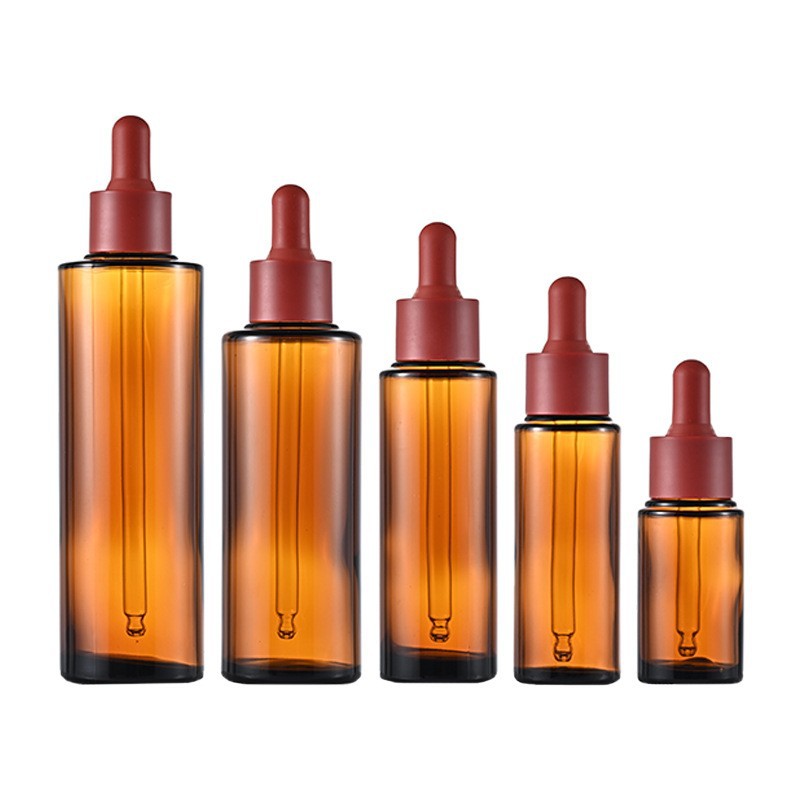 15-100ml brown cylindrical dropper bottle Essence liquid glass bottle 30ml brown essential oil bottle