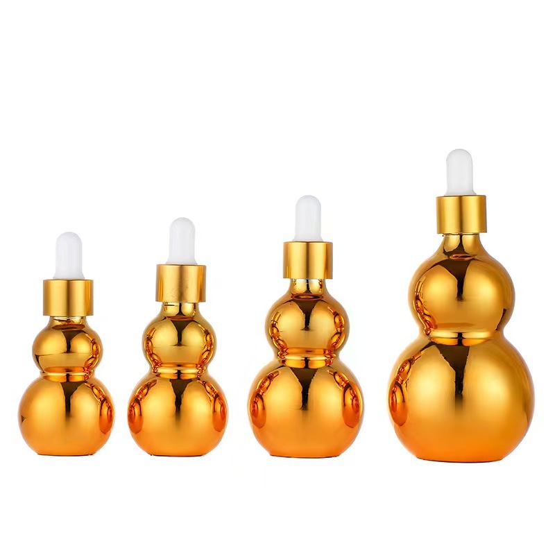 10ml20ml high-grade essential oil bottle gourd bottle electroplating glass dropper essence bottle cosmetics sub-bottle