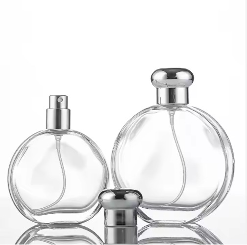 30ml 50ML transparent oblate perfume bottle thick bottom bayonet perfume spray bottle glass sub-bottle